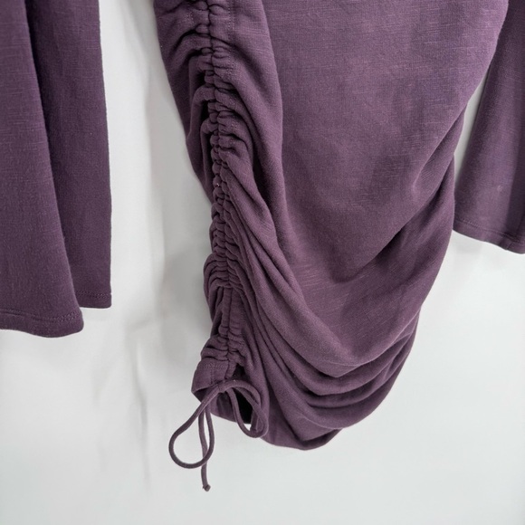 Daily Practice Anthropologie Long Sleeve Ruched Mini Dress Plum Purple Size S - Picture 10 of 15